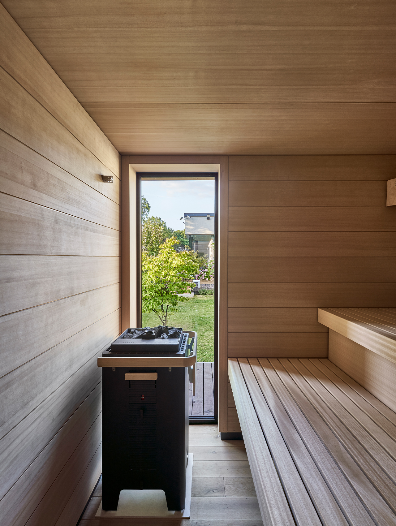 Innenansicht des Anbaus mit Sauna