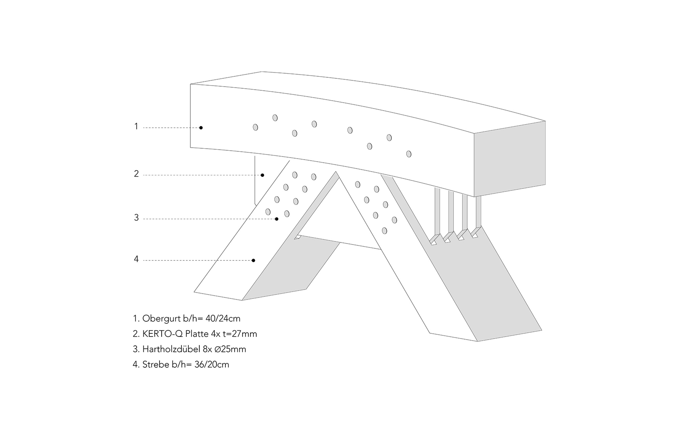 Detailzeichnung des Tragwerks