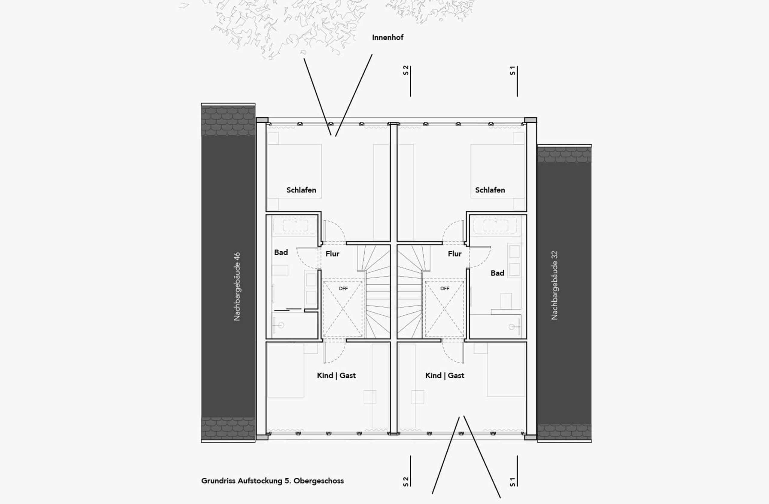 Grundriss der aufgestockten Wohneinheit