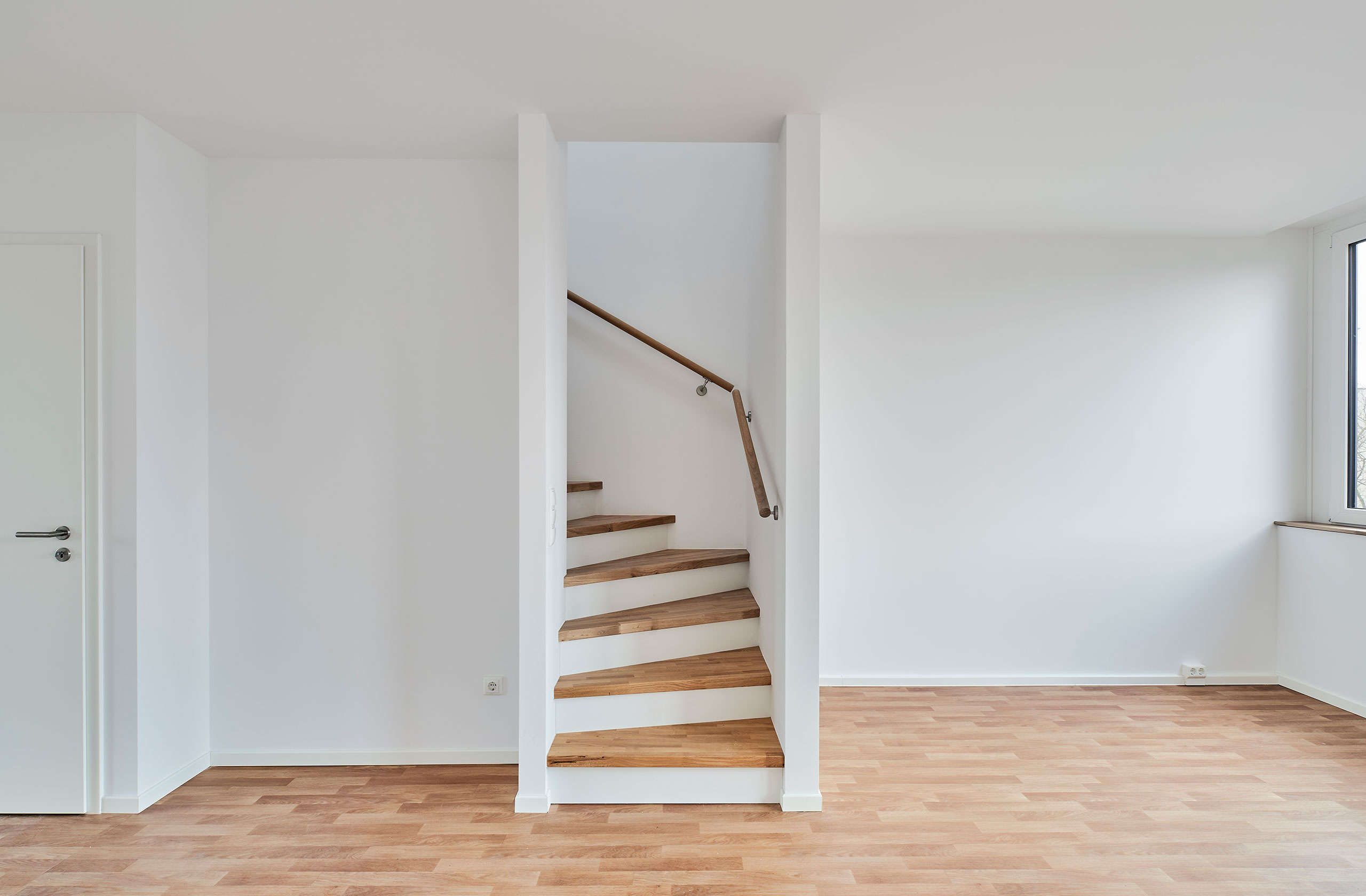 Detailansicht der Holztreppe