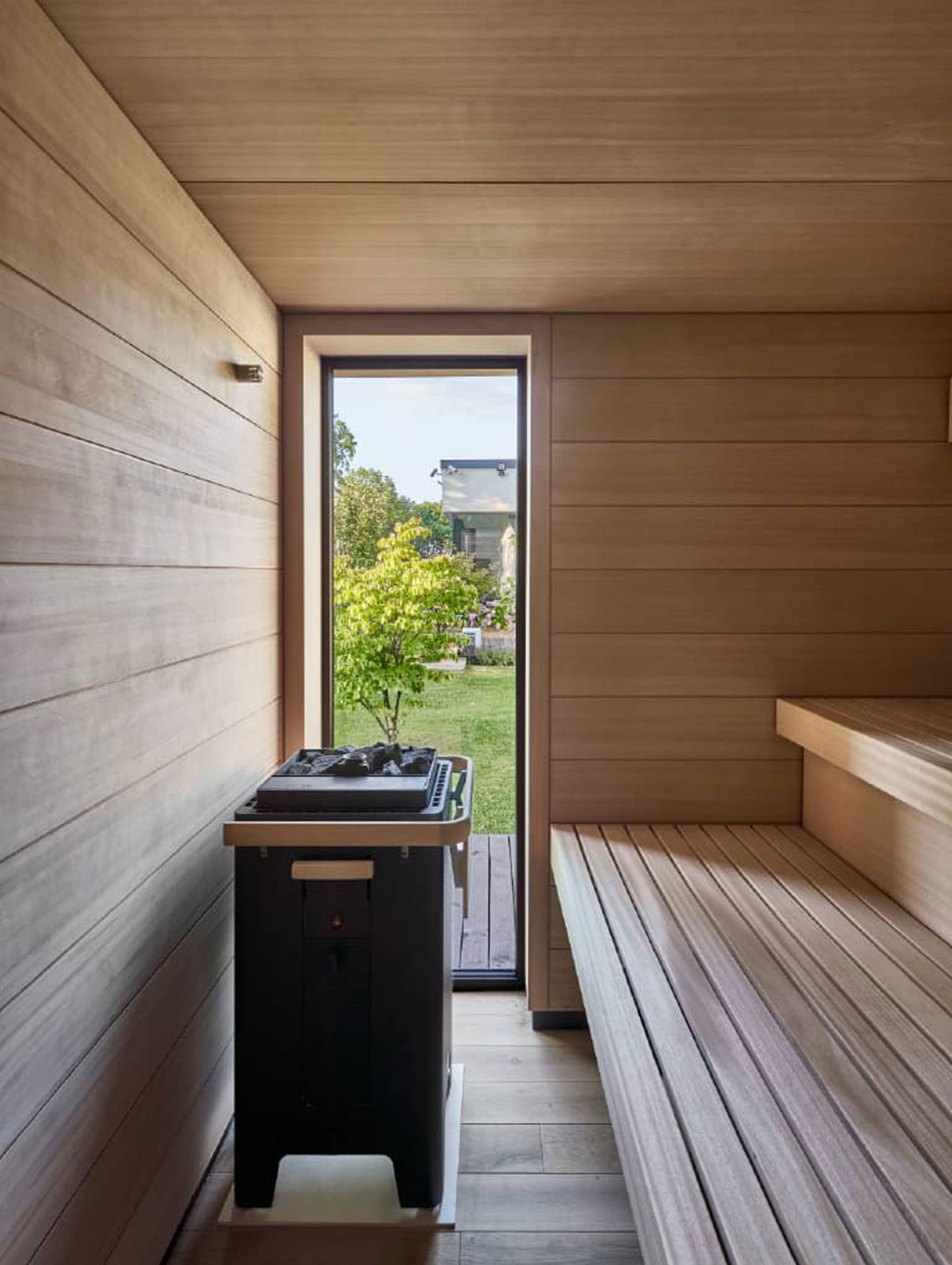 Innenansicht des Anbaus mit Sauna