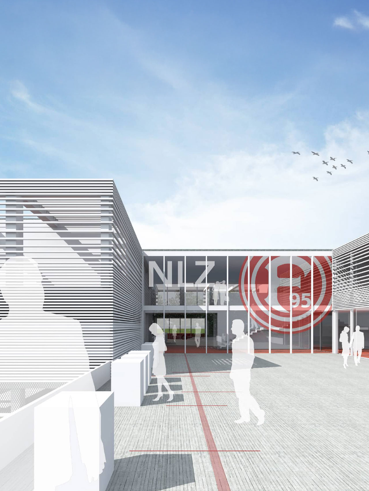 Vorplatz und Eingangsbereich des Nachwuchsleistungszentrums F95