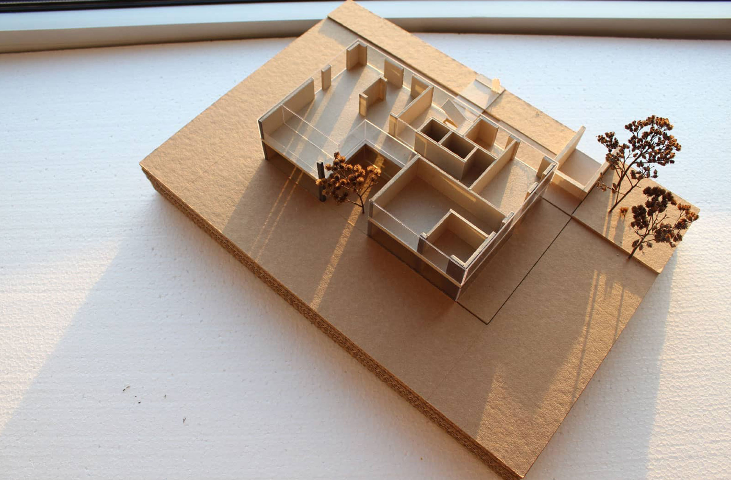 Modellansicht der geplanten Wohnbebauung mit Raumgliederung