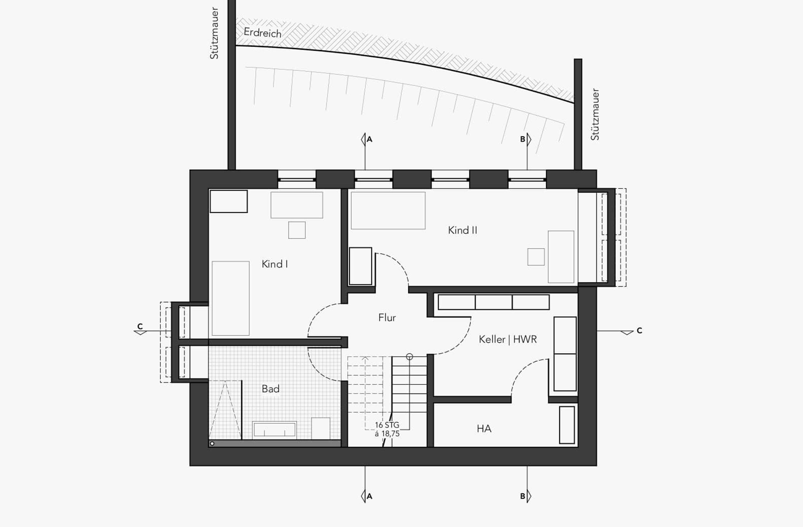 Grundriss des Obergeschosses
