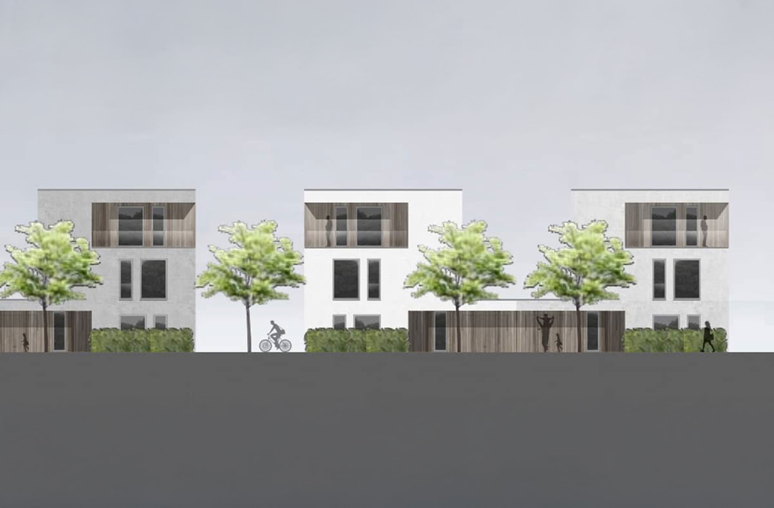 Straßenansicht des Wohnquartiers Am alten Angerbach in Duisburg