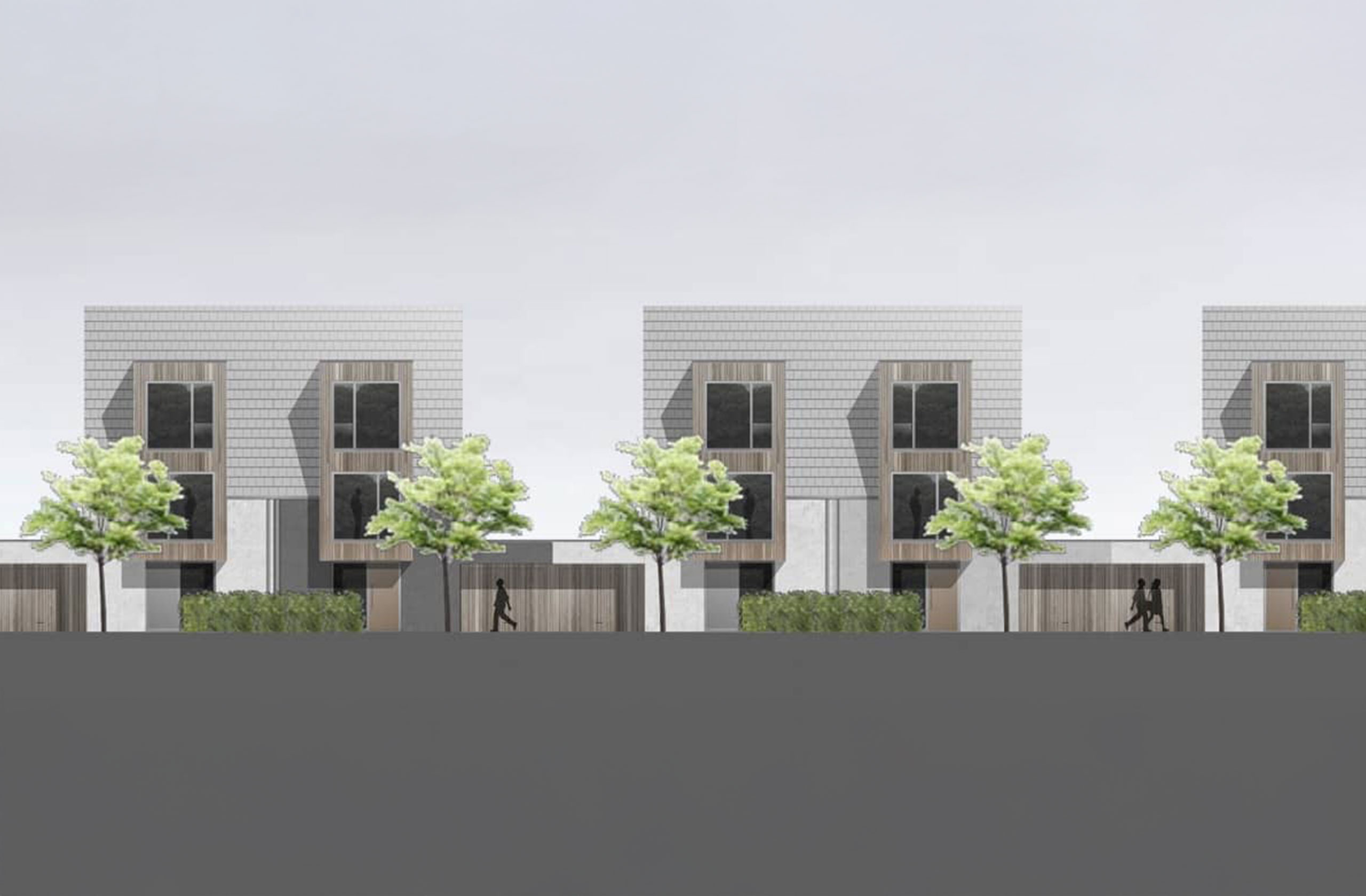 Straßenansicht des Wohnquartiers Am alten Angerbach in Duisburg