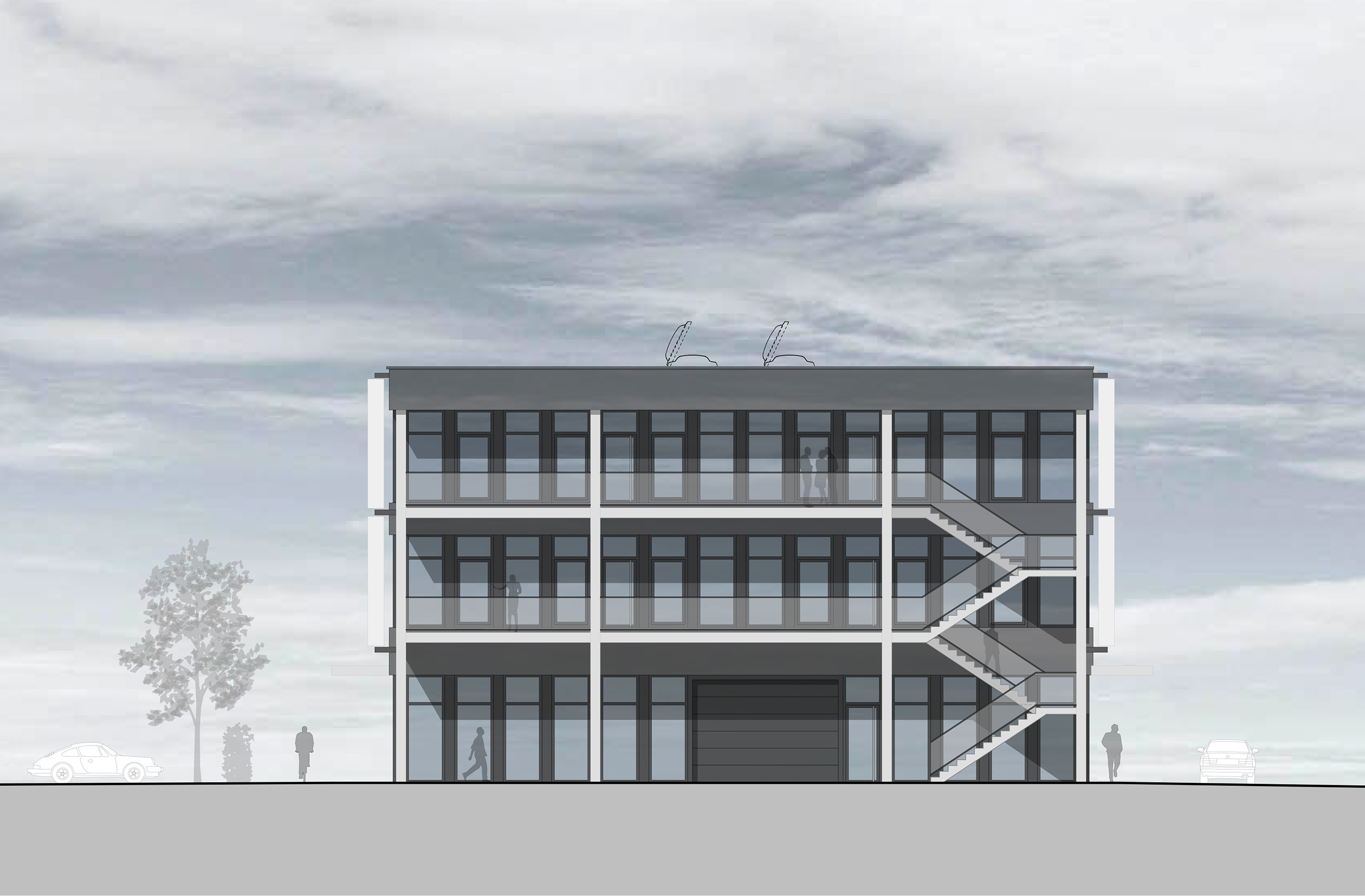 Seitenansicht Fassade