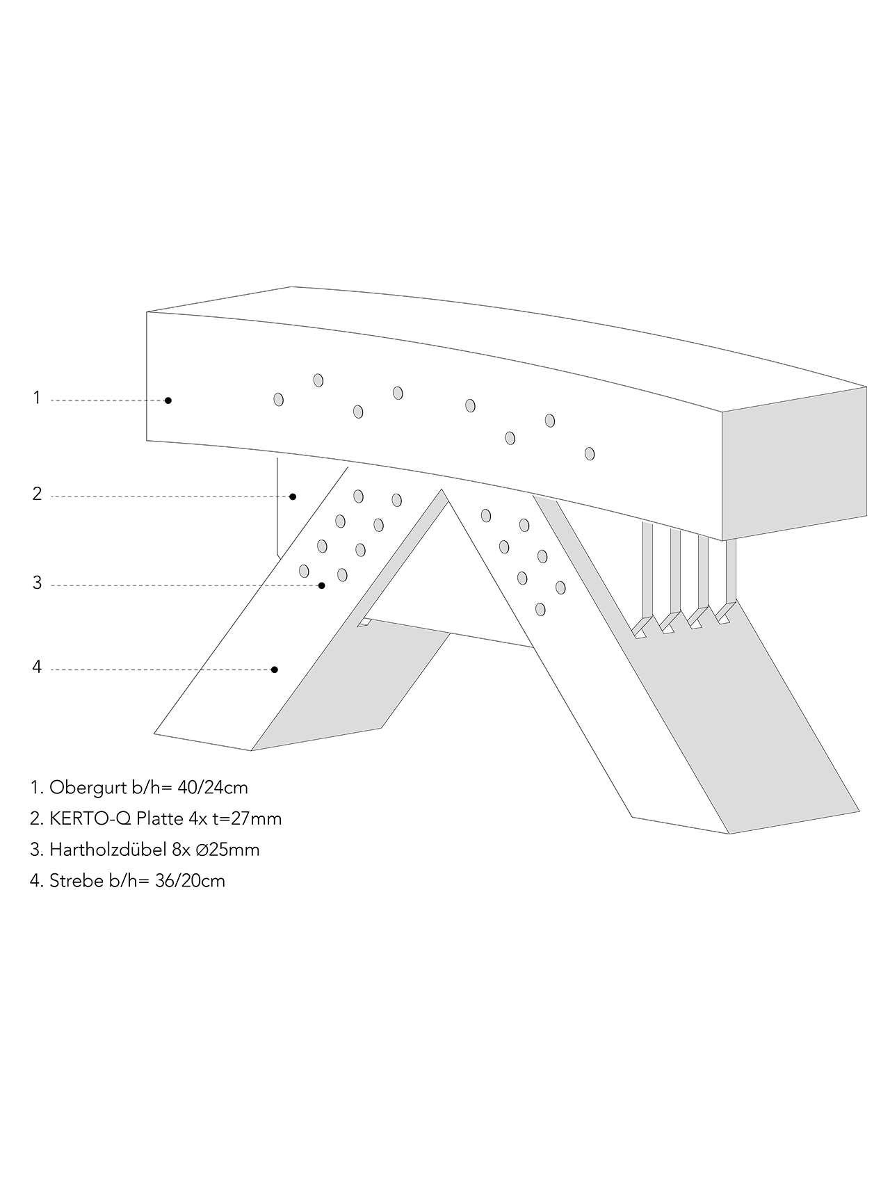 Detailzeichnung des Tragwerks