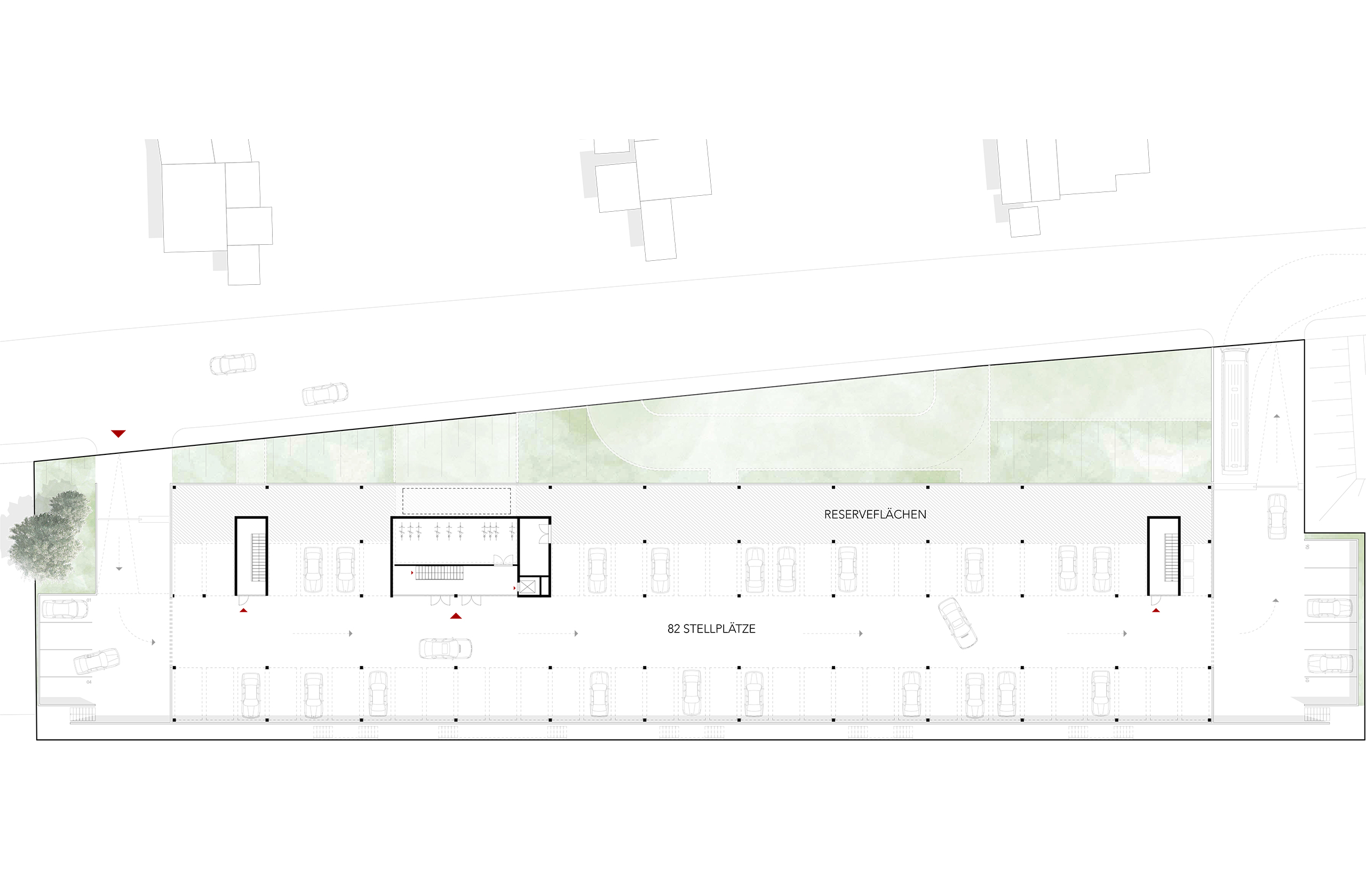 Grundriss Parkplätze des Nachwuchsleistungszentrums F95