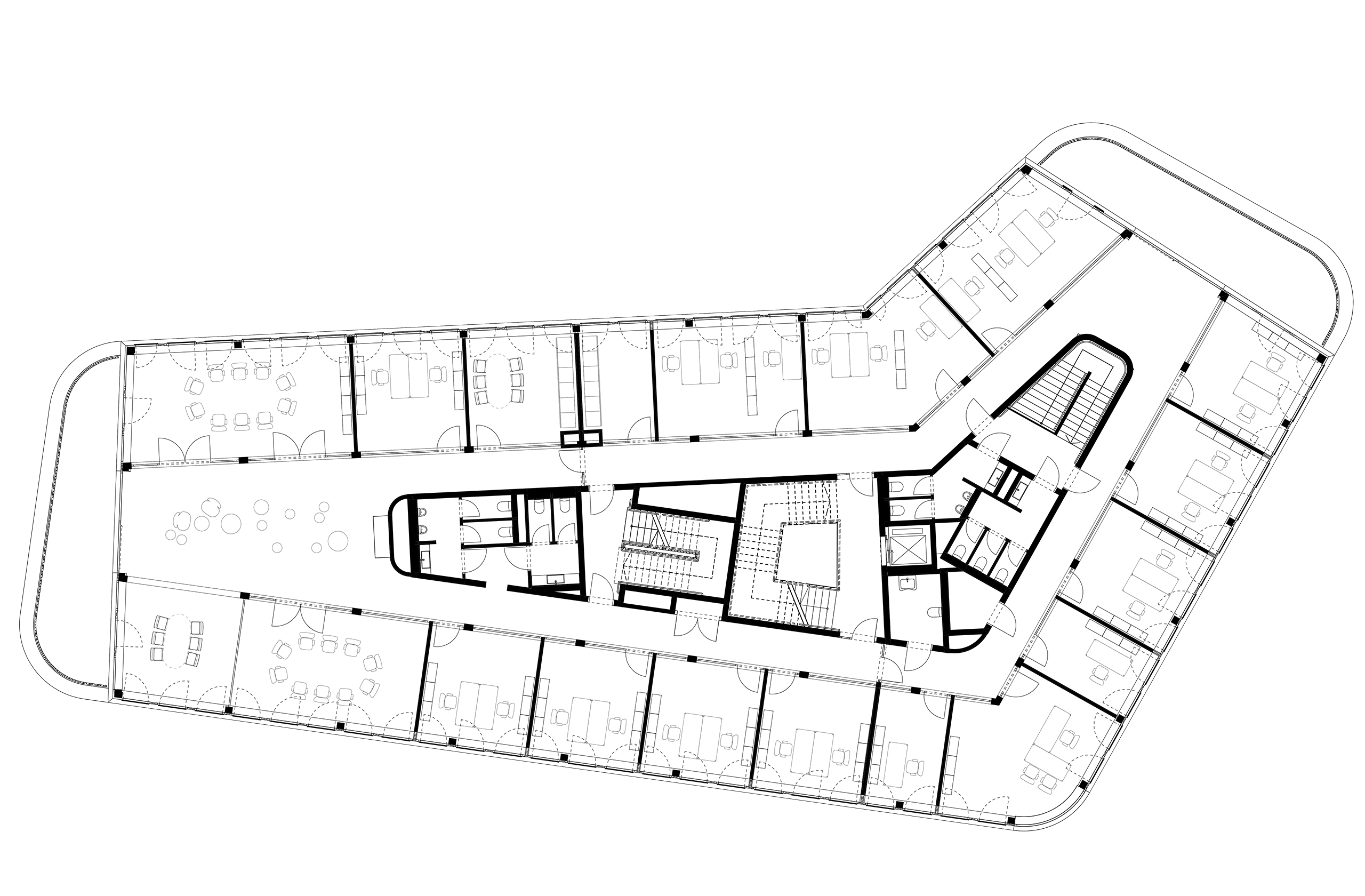 Grundriss des Erdgeschosses mit Erschließung und Raumorganisation