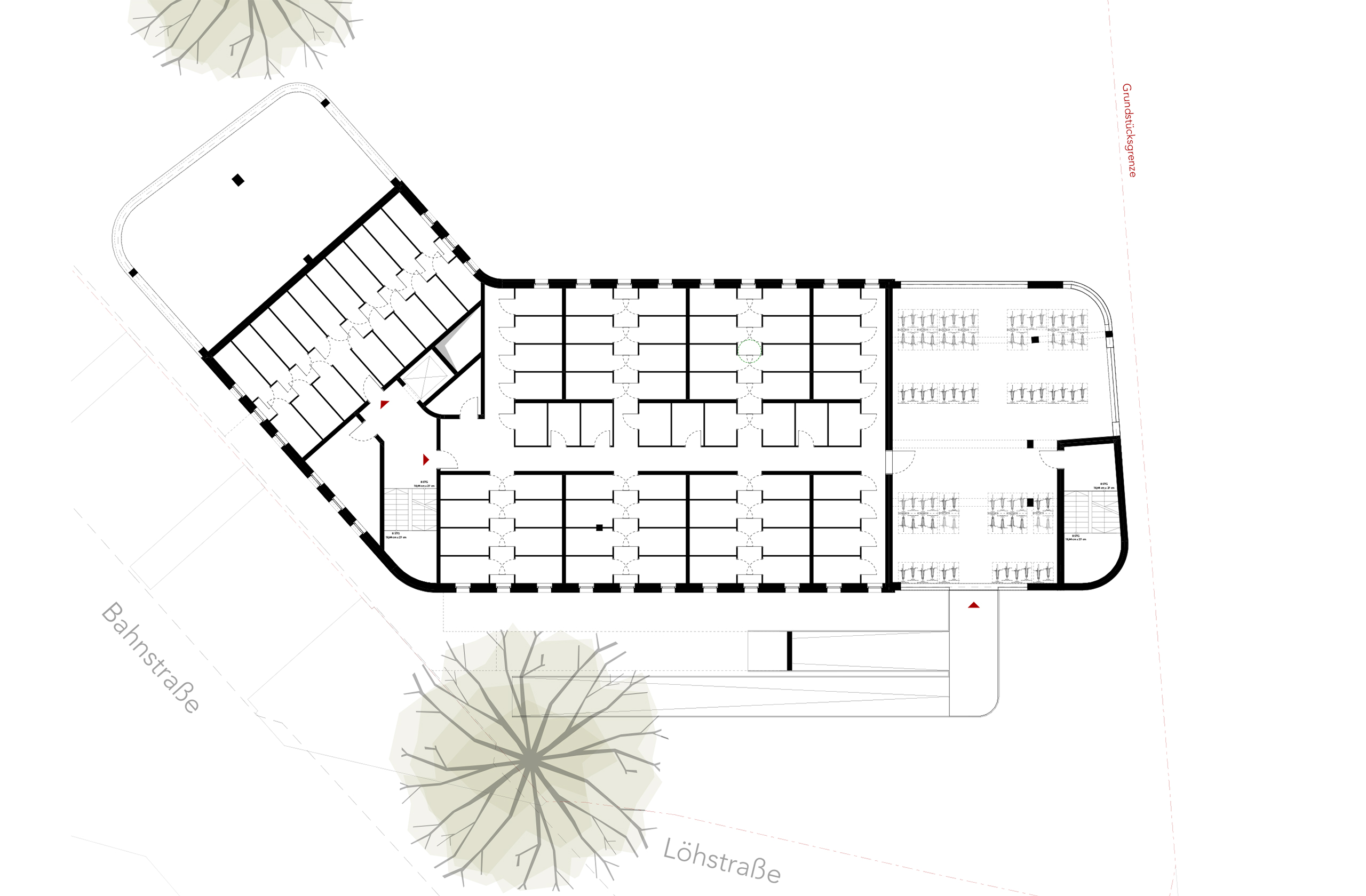 Grundriss der gesamten Anlage des Studierendenwohnheims