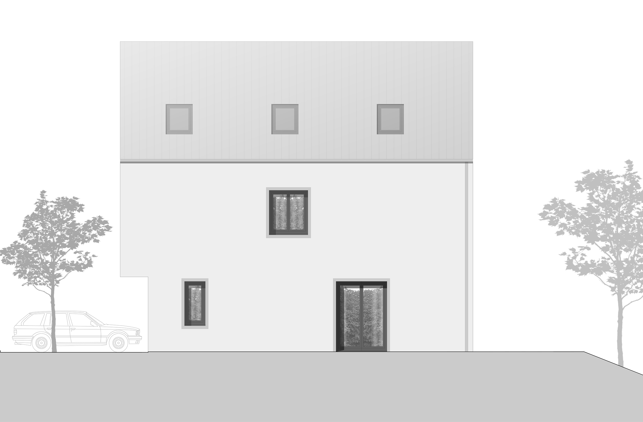 Außenansicht des Wohnhauses